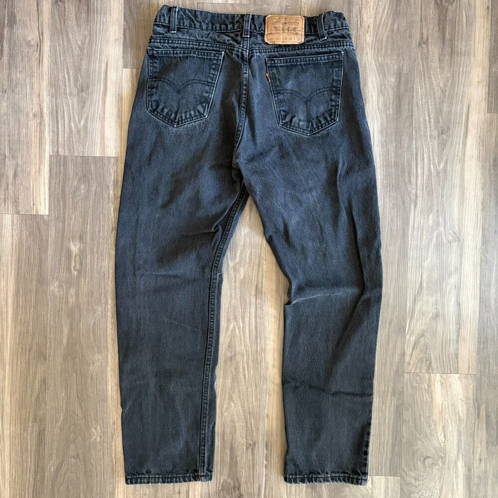 Vintage Levis 505 Jeans Men's Size 32x30 Black Regular Straight Leg USA 90s Fade
